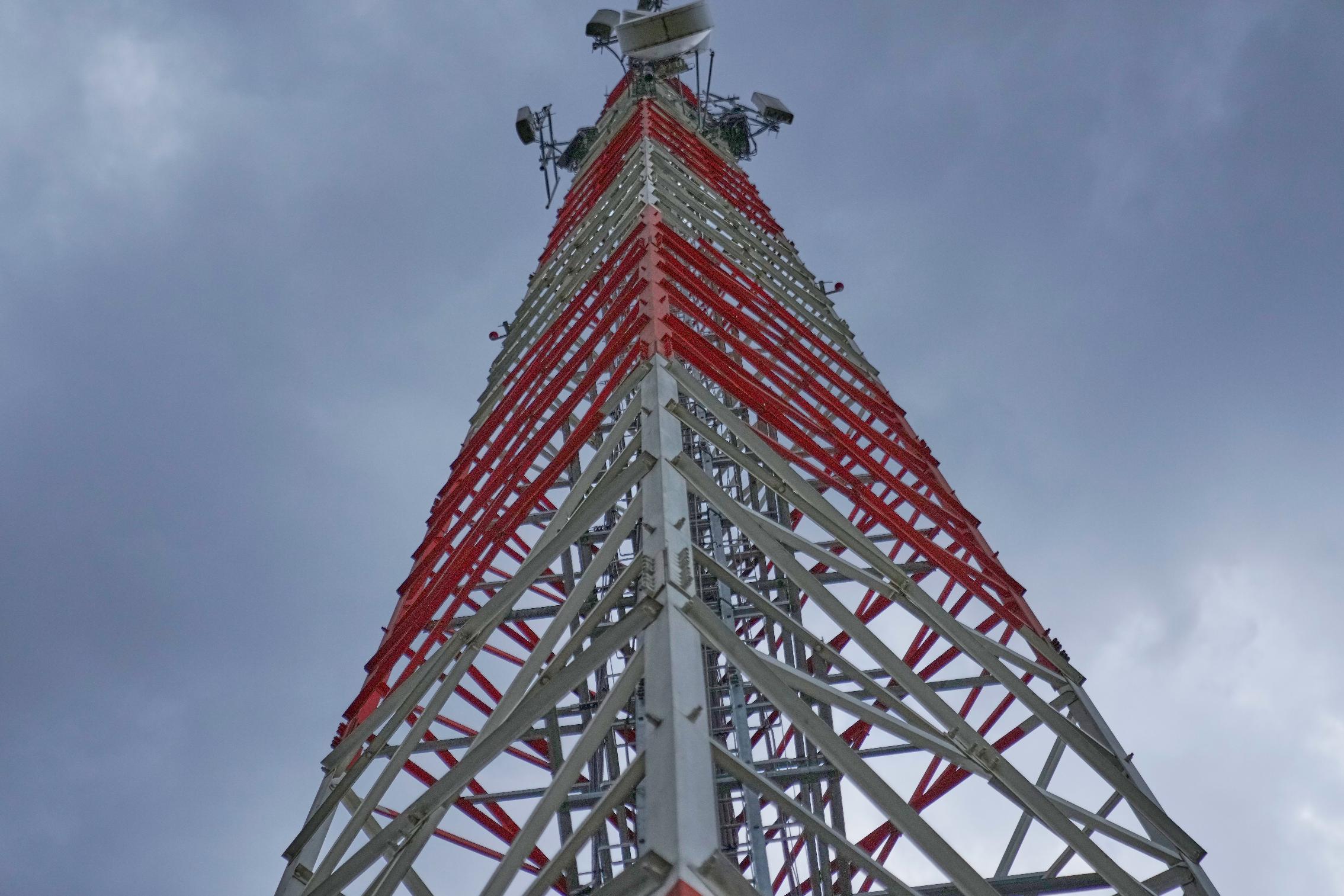 A telecommunications tower stands in Kajiado, Kenya, Saturday, April 25, 2026. (AP Photo/Brian Inganga)