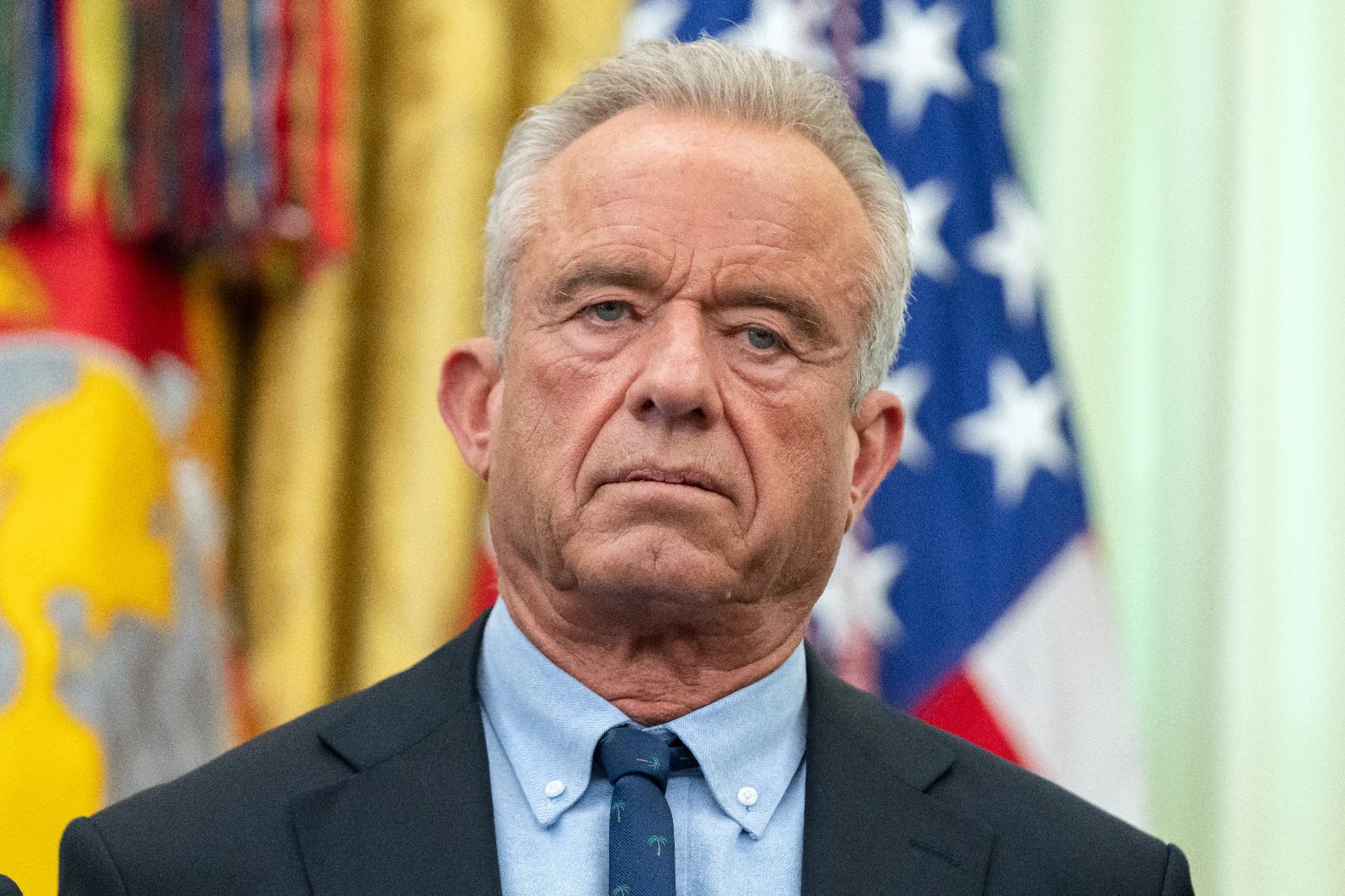 Health and Human Services Secretary Robert F. Kennedy Jr. attends an event on health care affordability in the Oval Office at the White House, Thursday, April 23, 2026, in Washington. (AP Photo/Mark Schiefelbein)