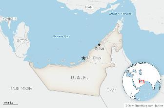 This is a locator map for United Arab Emirates with its capital, Abu Dhabi. (AP Photo)