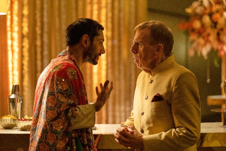 This image released by Vertical shows Riz Ahmed, left, and Timothy Spall in a scene from "Hamlet." (Vertical via AP)