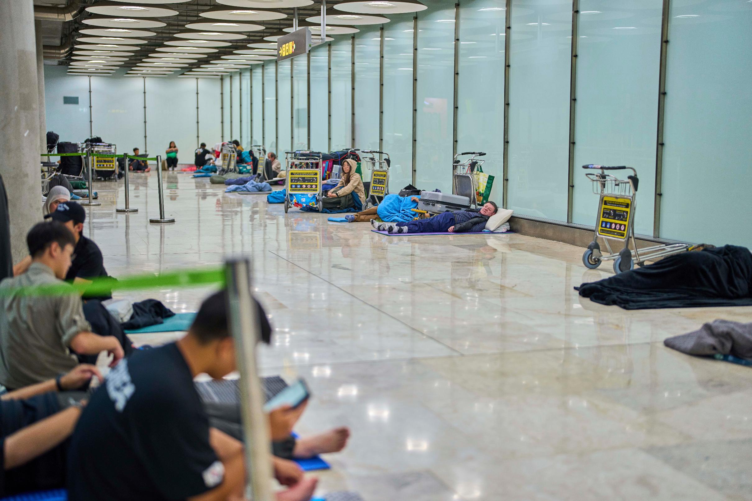 Spain Madrid Airport Homeless