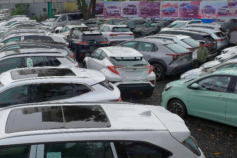 FILE - A batch of electrical vehicles for sale parked at a car yard in Addis Ababa, Ethiopia on Oct. 3, 2024. (AP Photo, File)