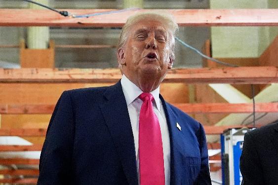 President Donald Trump speaks during a visit to the Federal Reserve, Thursday, July 24, 2025, in Washington. (AP Photo/Julia Demaree Nikhinson)
