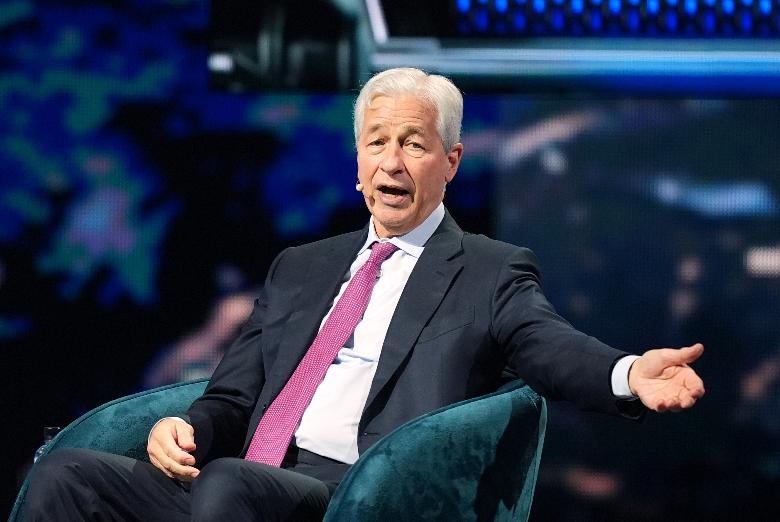 FILE - Jamie Dimon, CEO of JPMorgan Chase, speaks at the America Business Forum, Nov. 6, 2025, in Miami. (AP Photo/Rebecca Blackwell, File)