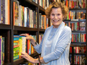 FILE - Author Judy Blume poses for a portrait at her non-profit bookstore, Books and Books, in Key West, Fla., on March 26, 2023. (AP Photo/Mary Martin, File)