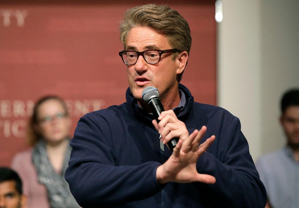 FILE - MSNBC "Morning Joe" host Joe Scarborough takes questions from the audience, Oct. 11, 2017, at the Harvard University campus, in Cambridge, Mass. (AP Photo/Steven Senne, File)