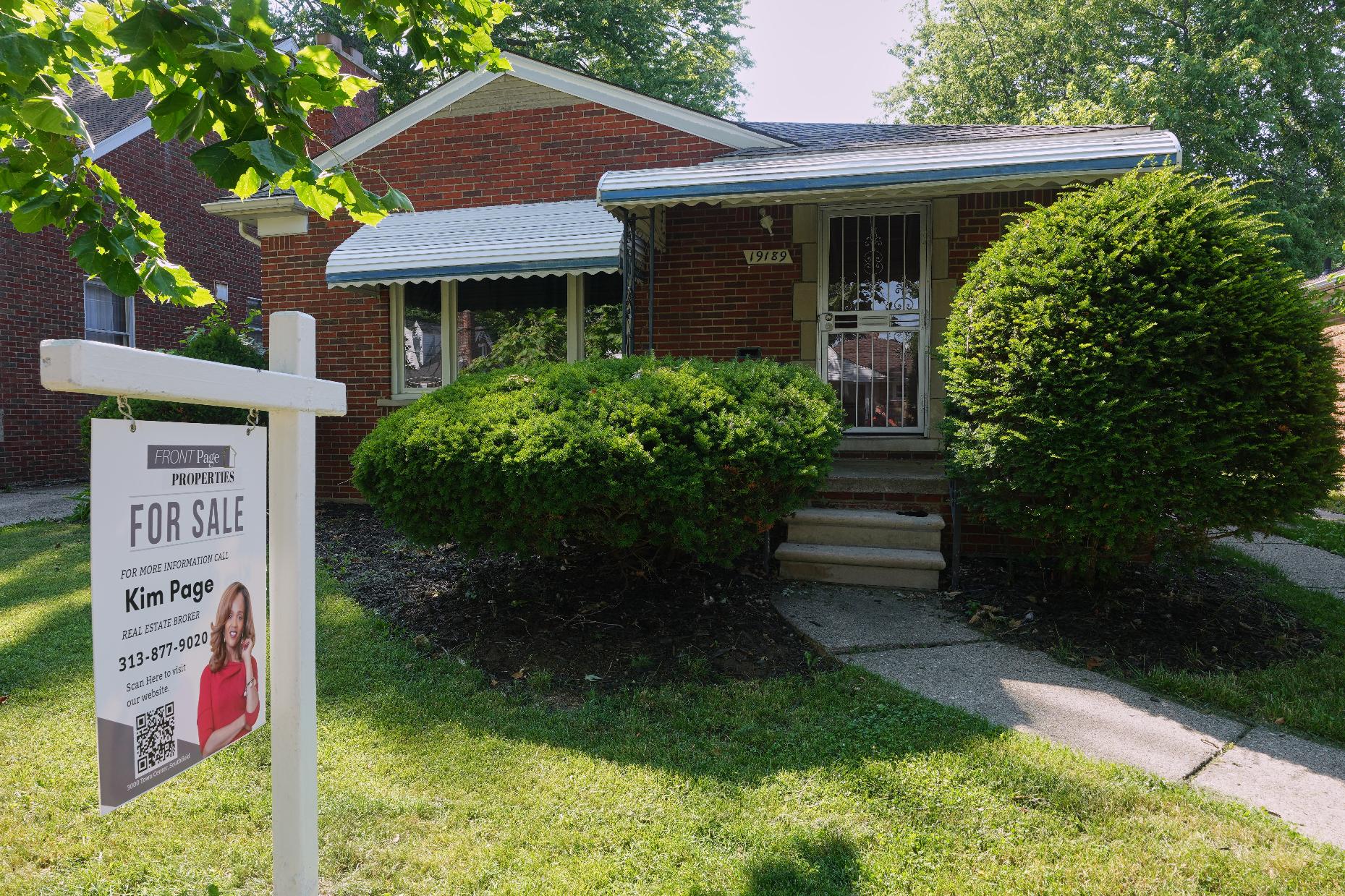 An existing home for sale is shown Tuesday, July 7, 2026, in Detroit. (AP Photo/Paul Sancya)