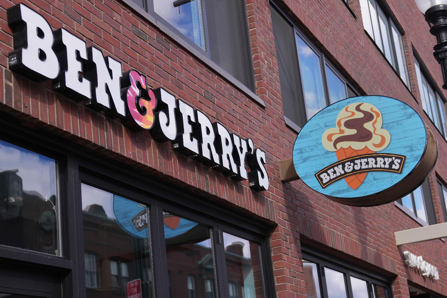 FILE - Ben & Jerry's ice cream shop, Wednesday, Feb. 26, 2025, in Cambridge, Mass. (AP Photo/Charles Krupa, file)