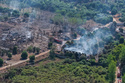 This photo released by Xinhua News Agency, this aerial drone photo taken May 5, 2026 shows rescuers working on site after an explosion at a fireworks plant in Guandu Town of Liuyang, central China's Hunan Province. (Chen Sihan/Xinhua via AP)
