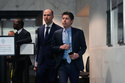Sam Altman, right, and OpenAI president Greg Brockman, center, arrive at the U.S. District Court in Oakland, Calif., Thursday, April 30, 2026. (AP Photo/Godofredo A. Vásquez)