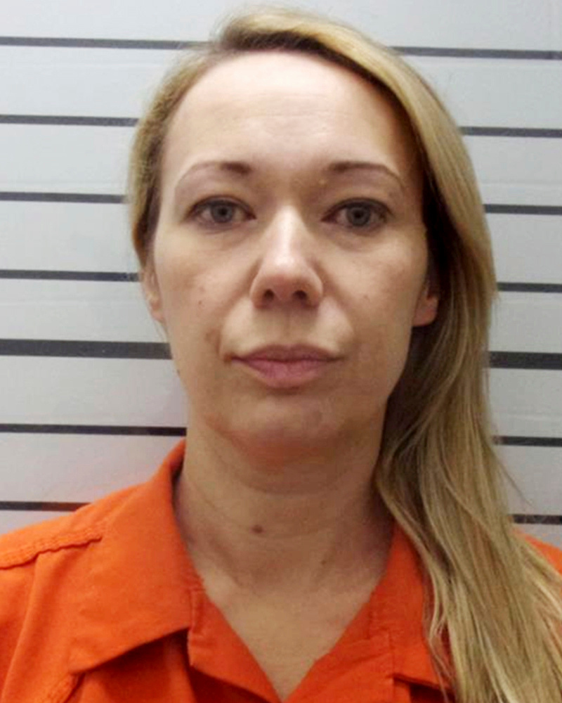 FILE- This image provided by the Muskogee County, Okla., Sheriff's Office shows Carie Hallford. (Muskogee County Sheriff's Office via AP, file)