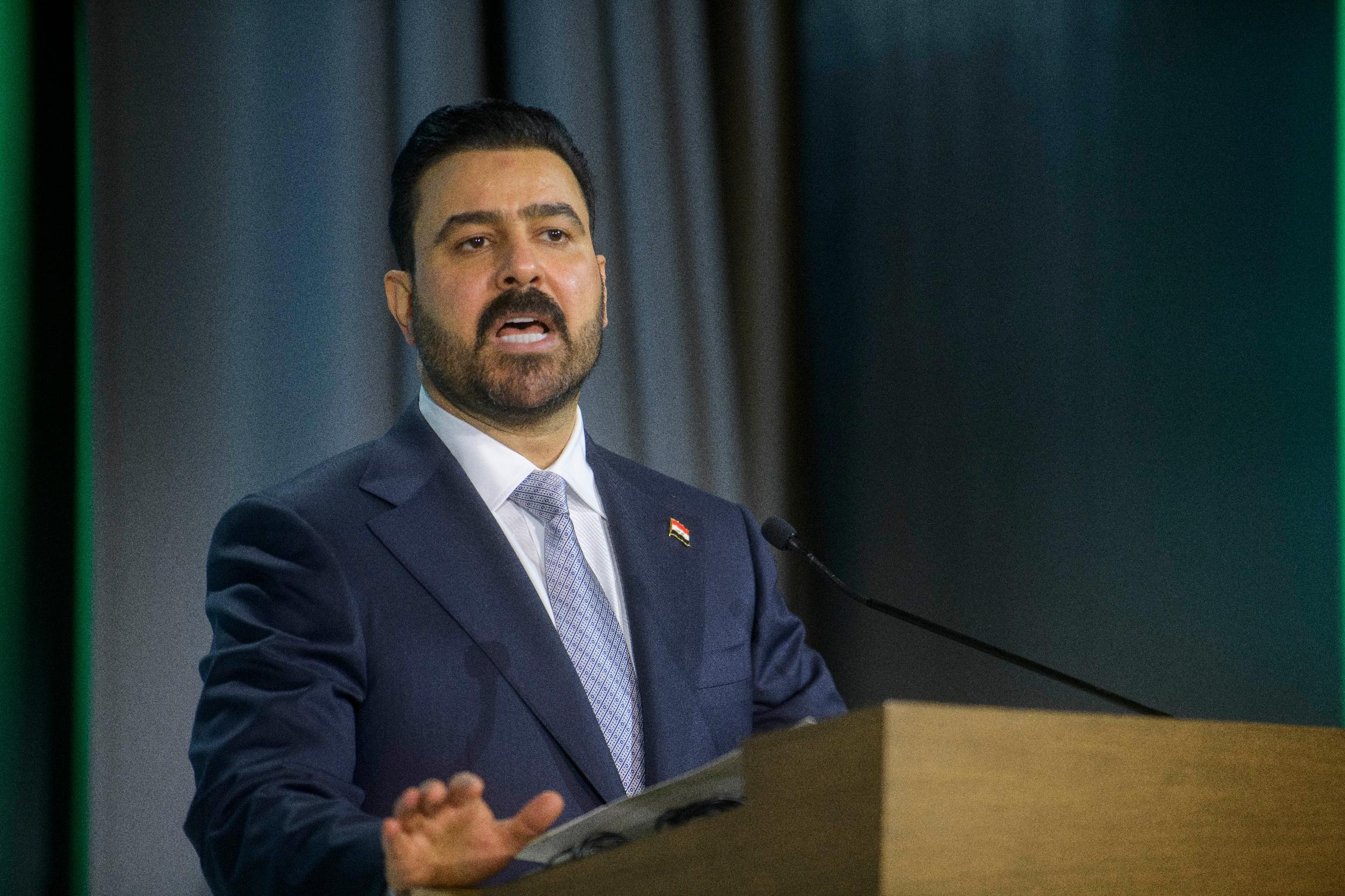 Iraqi Prime Minister Ali al-Zaidi speaks at the U.S. Iraq Business Summit at the U.S. Chamber of Commerce, Friday, July 17, 2026, in Washington. (AP Photo/Rod Lamkey, Jr.)