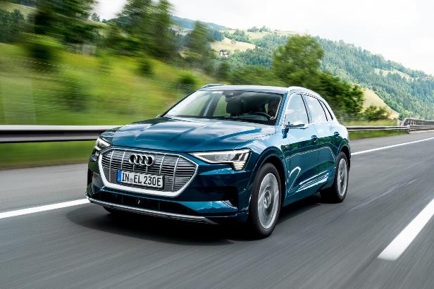 This photo provided by Audi shows the 2022 E-tron. A used E-tron isn't the largest SUV around, but it has a premium look and feel that other non-luxury EVs can't match. (Courtesy of Audi AG via AP)