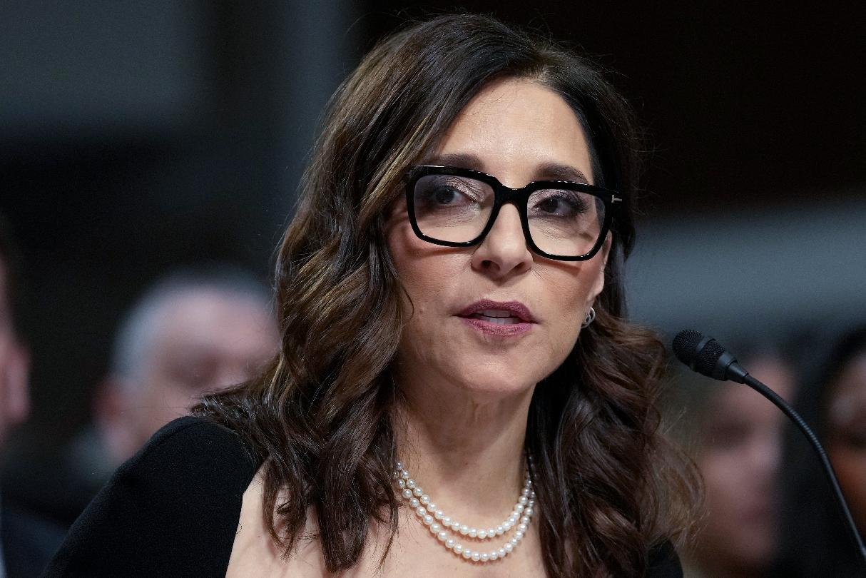 FILE - X CEO Linda Yaccarino speaks during a Senate Judiciary Committee hearing with other social media platform heads on Capitol Hill in Washington, Wednesday, Jan. 31, 2024, to discuss child safety online. (AP Photo/Susan Walsh, File)