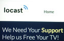 FILE - In this Jan. 28, 2019 file photo, The Locast website is displayed on a computer screen in New York. Locast, a service that streamed local TV for free in nearly three dozen U.S. cities, is suspending operations, Thursday, Sept. 2, 2021, after losses in court against the broadcast industry. The owners of the country's major broadcast TV networks — ABC, CBS, NBC and Fox — had sued Locast in 2019, saying Locast violated their copyrights, and asked for the service to be shut down. (AP Photo/Mark Lennihan, File)