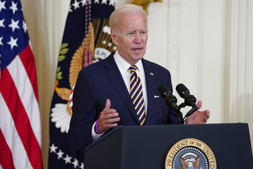 FILE - President Joe Biden in the East Room of the White House, Aug. 10, 2022, in Washington. Biden is preparing to sign Democrats' landmark climate change and health care bill. It's the "final piece" of the president's pared-down domestic agenda as he aims to boost his party's standing with voters ahead of midterm elections. (AP Photo/Evan Vucci)