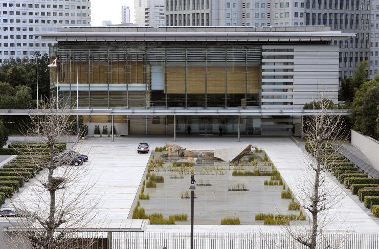 This photo shows an exterior image of the prime minister's office in Tokyo, Jan. 6, 2011. (Kyodo News via AP)