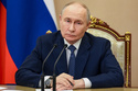 Russian President Vladimir Putin chairs a meeting on measures to support relatives of those killed and injured in the attack on a college in Starobilsk, of the Russia-controlled Luhansk region of Ukraine, at the Kremlin in Moscow, Monday, June 1, 2026. (Vyacheslav Prokofyev/Sputnik, Kremlin Pool Photo via AP)
