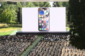 People attend the annual World Wide Developers Conference at Apple's headquarters in Cupertino, Calif., Monday, June 8, 2026. (AP Photo/Noah Berger)