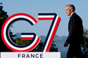 Canadian Prime Minister Mark Carney arrives during the G7 summit in Evian-les-Bains, France, Monday, June 15, 2026. (Christopher Katsarov/The Canadian Press via AP)