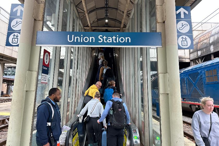 Union Station is seen Friday, March 27, 2026, in Washington. (AP Photo/Bill Barrow)