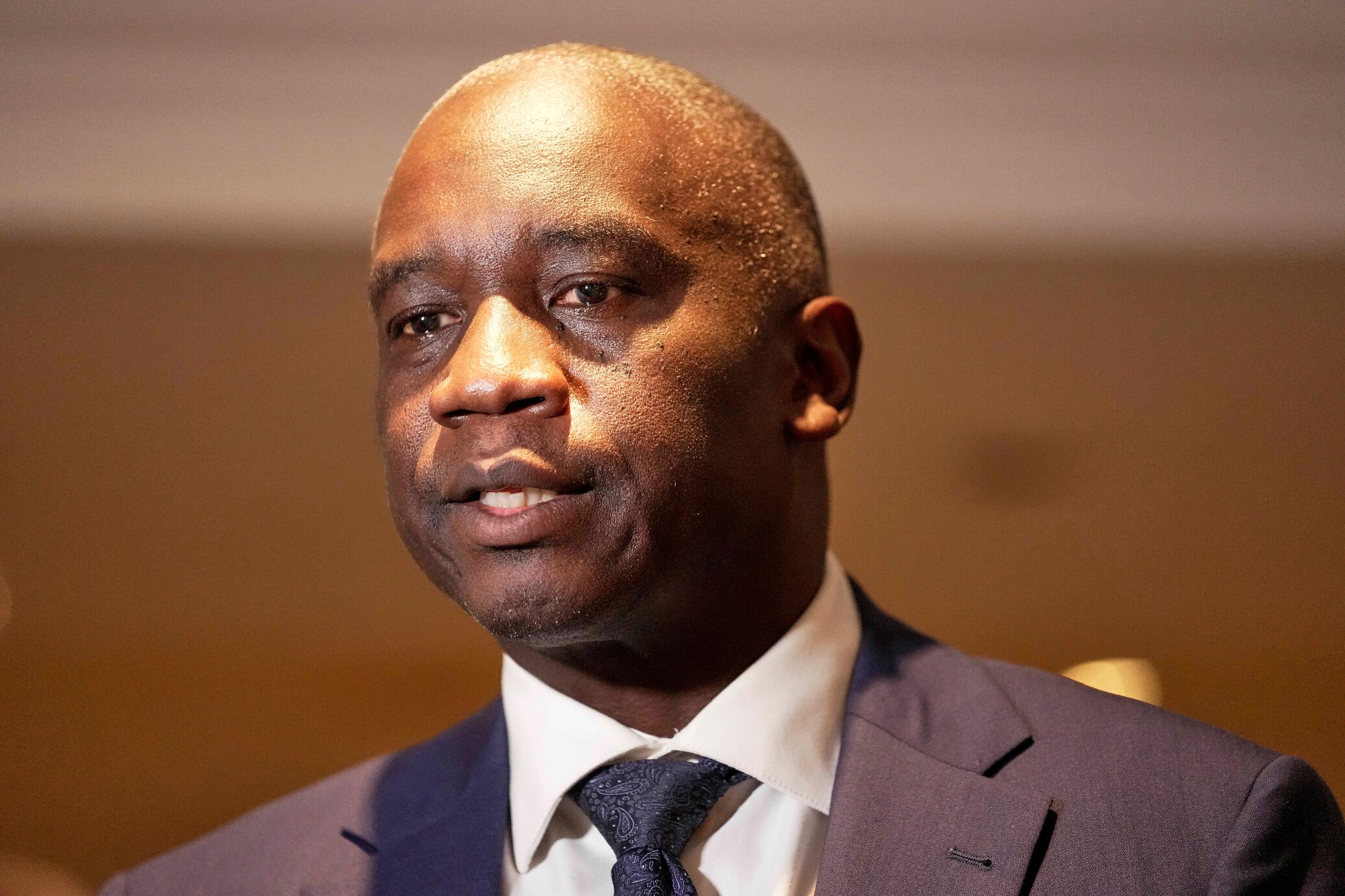 Barney Afako, a member of the United Nations Commission on Human Rights in South Sudan, answers journalists' questions during a press conference in Nairobi, Kenya, Tuesday, Sept. 16, 2025. (AP Photo/Brian Inganga)