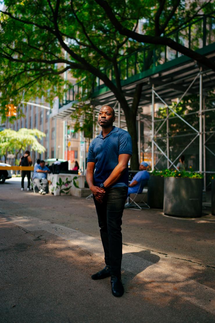 Floyd Jones, the founder of BackBlack, an initiative that supports underfunded Black-led nonprofits, poses for a portrait in Washington Heights, Wednesday, Aug. 19, 2026, in New York. (AP Photo/Angelina Katsanis)