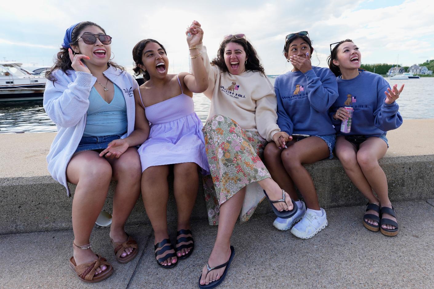 The mention of Taylor Swift's name prompts a reaction from fans visiting Westerly, R.I. on a birthday getaway weekend, Saturday, June 20, 2026, in Westerly, R.I. (AP Photo/Robert F. Bukaty)