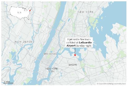 A map showing LaGuardia Airport, New York. (AP Digital Embed)