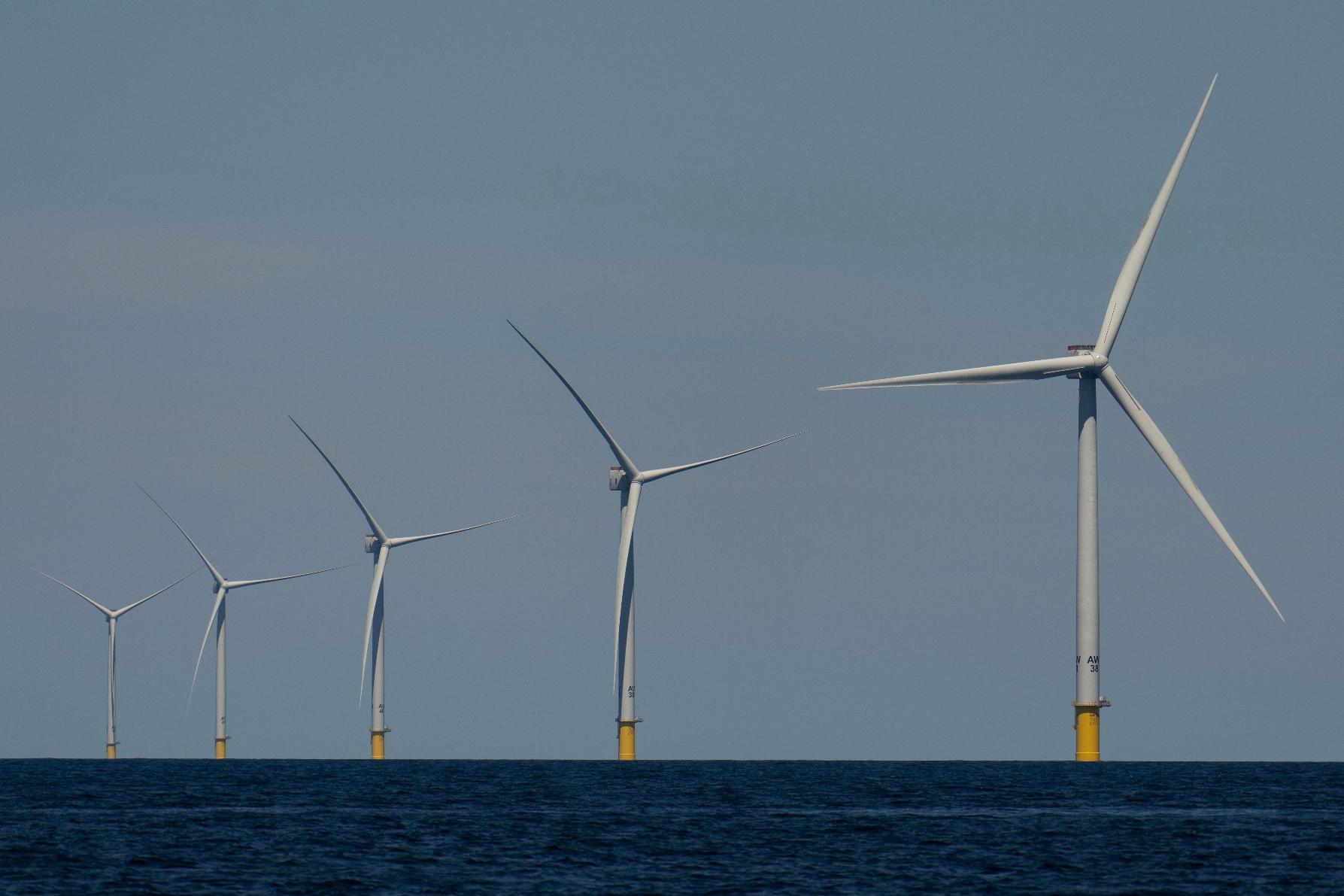 FILE - Wind turbines operate at Vineyard Wind 1 offshore wind farm off the coast of Massachusetts, July 19, 2025. (AP Photo/Carolyn Kaster, File)