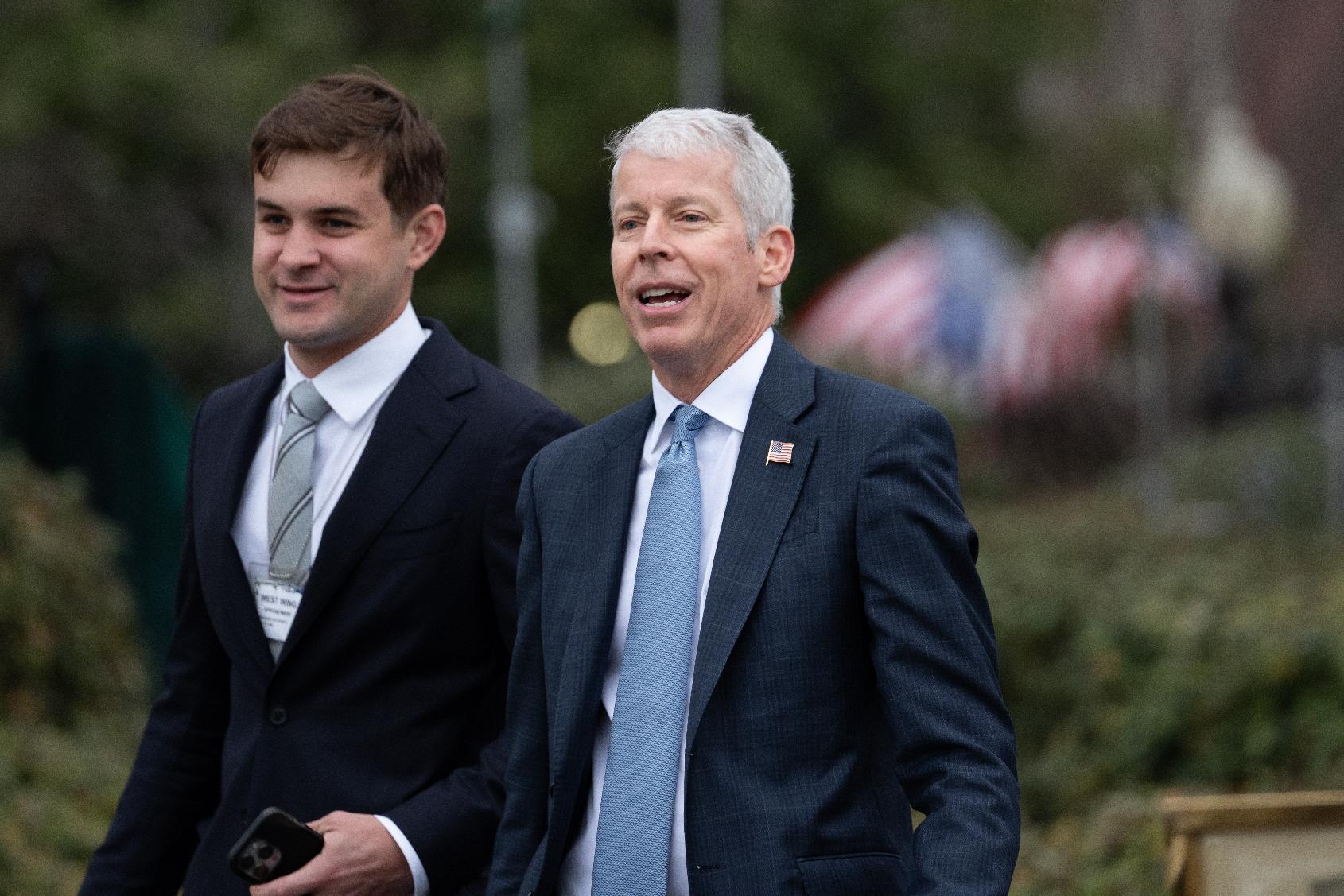 Energy Secretary Chris Wright walks to the White House following an interview with CNN, Thursday, March 12, 2026 in Washington. (AP Photo/Allison Robbert)