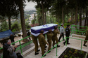 Israeli soldiers carry the flag-draped casket of Staff Sgt. Ori Greenberg who was killed in combat in Lebanon, during his funeral at Mount Herzl military cemetery in Jerusalem Thursday, March 26, 2026. (AP Photo/Mahmoud Illean)