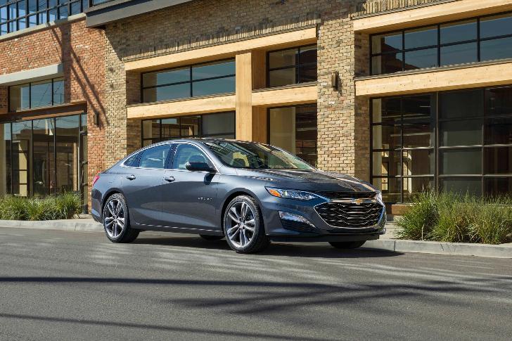 This photo provided by Chevrolet shows the 2019 Malibu, a midsize sedan that offers more space for passengers and their cargo than the other sedans on this list. The 2019 Malibu is worth a look for its revised styling and updated infotainment tech. (Courtesy of General Motors via AP)