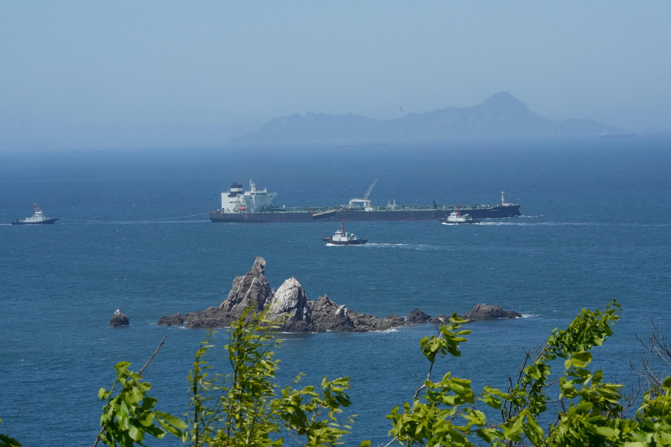Malta-flagged tanker Odessa is seen near Daesan Port in Seosan, South Korea, Friday, May 8, 2026. (AP Photo/Ahn Young-joon)