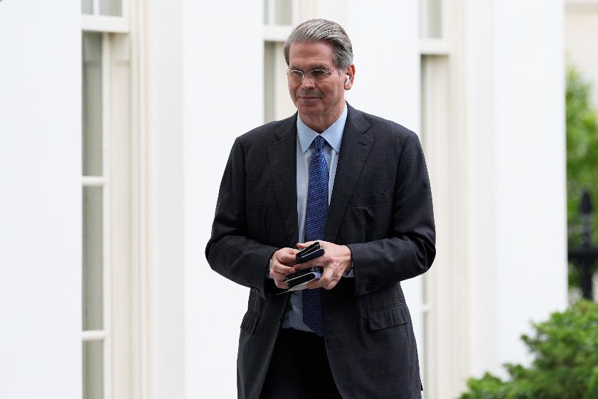 FILE - Treasury Secretary Scott Bessent arrives at the White House, Wednesday, July 16, 2025, in Washington. (AP Photo/Alex Brandon,File)