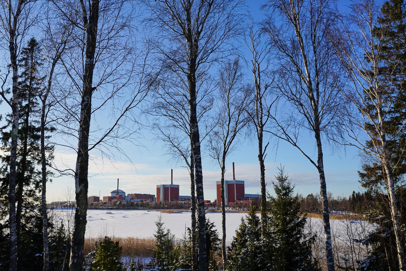 Olkiluoto Nuclear Power Plant seen on the island of Olkiluoto, Finland, Tuesday, Feb. 24, 2026. (AP Photo/James Brooks)