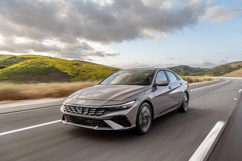 This photo provided by Hyundai shows the 2026 Elantra. The Elantra sedan has a lot of upside if you're looking for an affordable and practical ride. (Courtesy of Hyundai Motor America via AP)