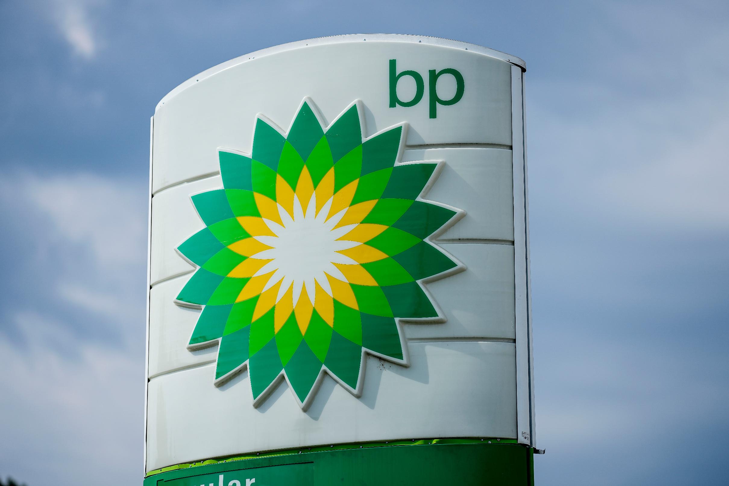 FILE - A BP fuel sign is seen, Tuesday, Sept. 12, 2023, in Marietta, Ga. (AP Photo/Mike Stewart, file)