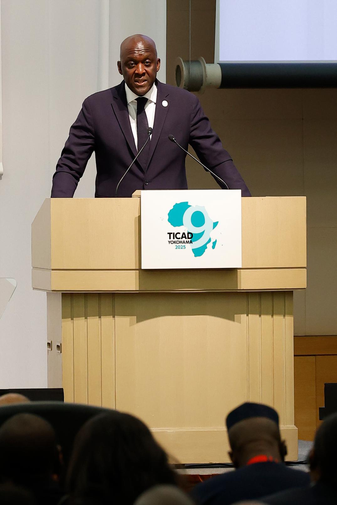 Managing Director of the International Finance Corporation (IFC) Makhtar Diop delivers a speech during the opening ceremony for The Ninth Tokyo International Conference on Africa Development (TICAD) in Yokohama, Japan, Wednesday Aug. 20, 2025. (Rodrigo Reyes Marin/Pool via AP)