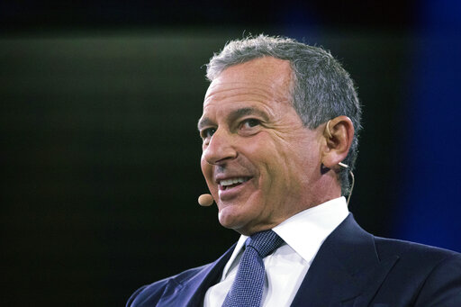 FILE - Bob Iger speaks at the Bloomberg Global Business Forum, Sept. 25, 2019, in New York. Iger, the former Disney CEO, is joining investment firm Thrive Capital as a venture partner. The New York company said in a blog post that Iger will mentor its founders as they build companies across industries such as health care, consumer technology, financial services and enterprise software. (AP Photo/Mark Lennihan, file)