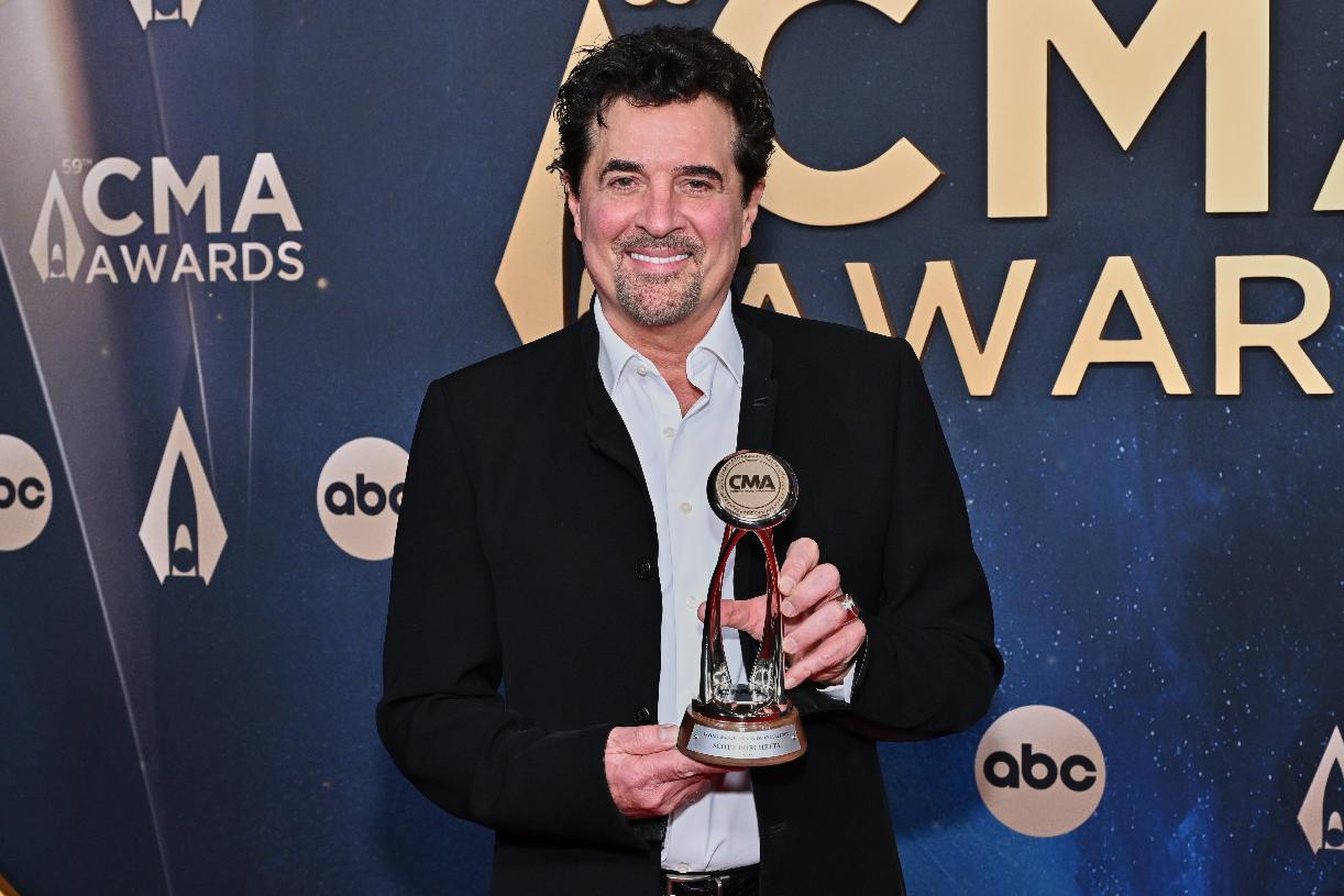 FILE - Scott Borchetta arrives at the 59th Annual Country Music Association Awards Nov. 19, 2025, at Bridgestone Arena in Nashville, Tenn. (Photo by Evan Agostini/Invision/AP, File)