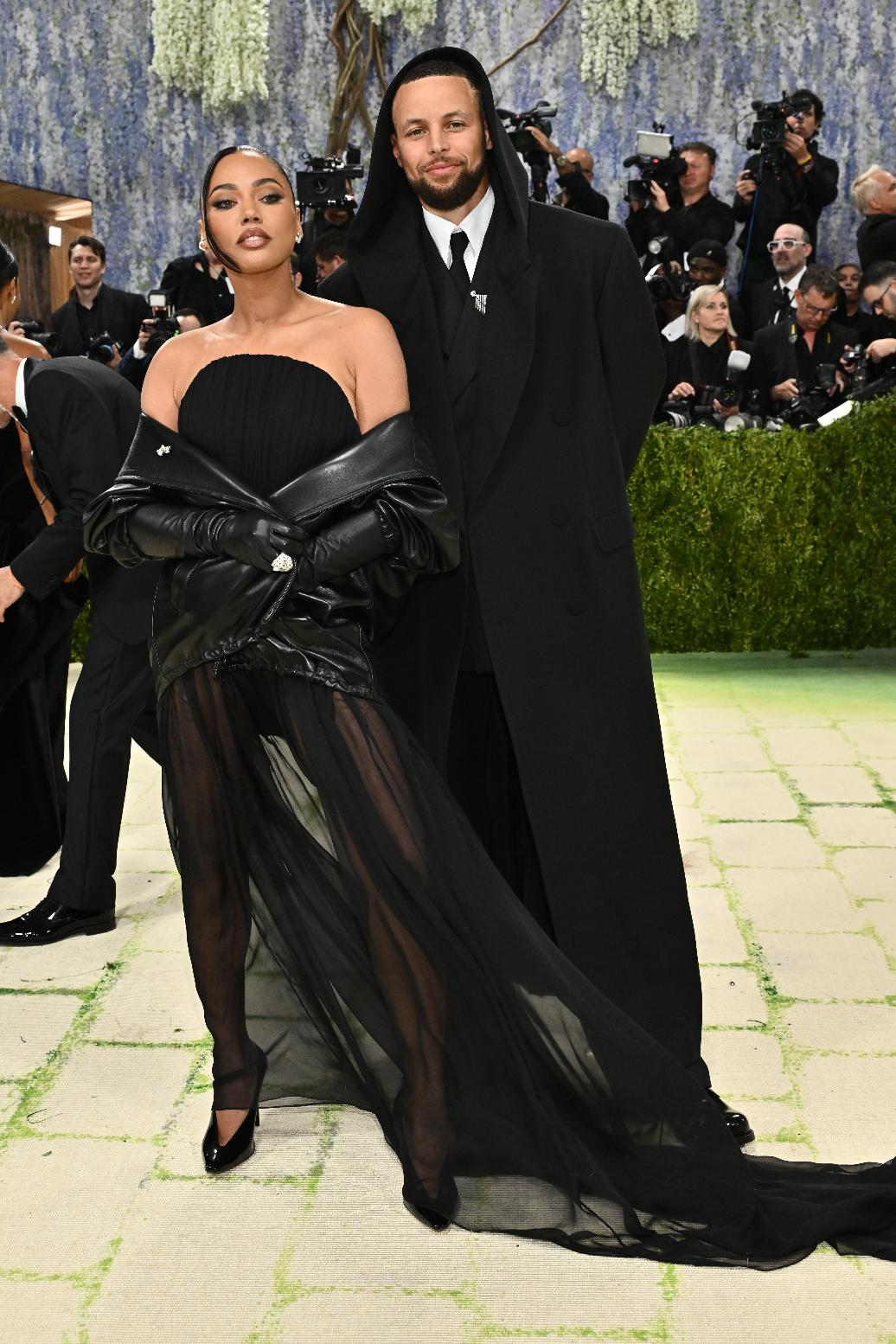 Ayesha Curry, left, and Stephen Curry arrive at The Metropolitan Museum of Art's Costume Institute benefit gala celebrating the opening of the "Costume Art" exhibition on Monday, May 4, 2026, in New York. (Photo by Evan Agostini/Invision/AP)