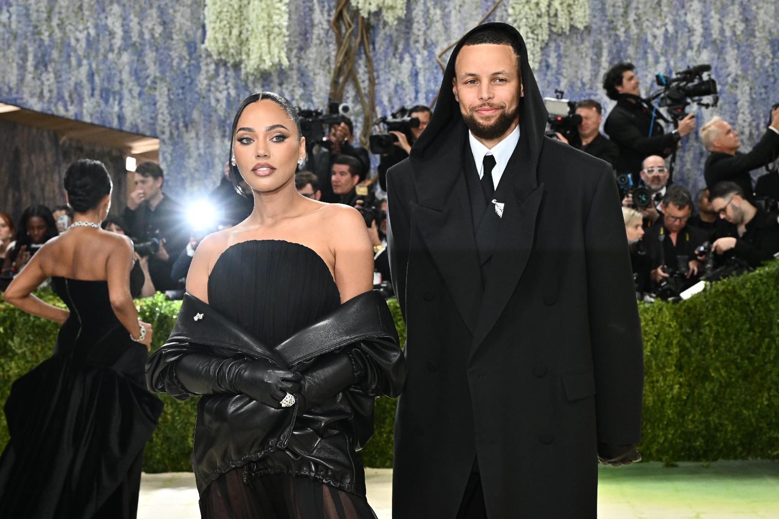 Ayesha Curry, left, and Stephen Curry arrive at The Metropolitan Museum of Art's Costume Institute benefit gala celebrating the opening of the "Costume Art" exhibition on Monday, May 4, 2026, in New York. (Photo by Evan Agostini/Invision/AP)
