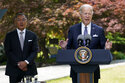U.S.President Joe Biden speaks during an event with Hyundai Motor Group Executive Chair Euisun Chung, left, at the Grand Hyatt Seoul, Sunday, May 22, 2022, in Seoul. (AP Photo/Evan Vucci)