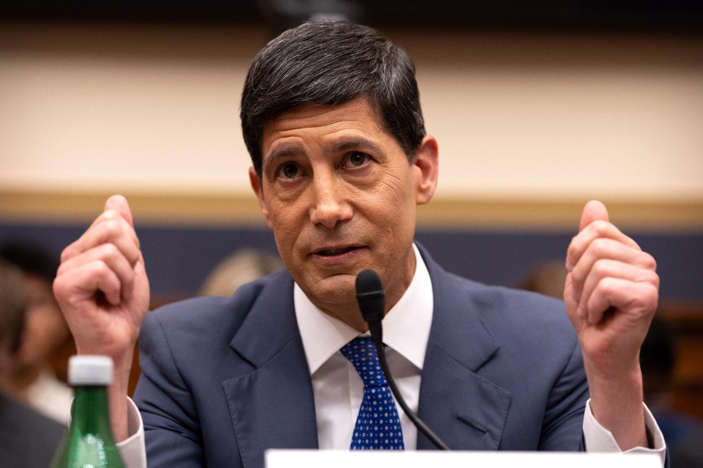 Federal Reserve Chairman Kevin Warsh appears before the House Financial Services Committee on Capitol Hill, Tuesday, July 14, 2026, in Washington. (AP Photo/Mark Schiefelbein)
