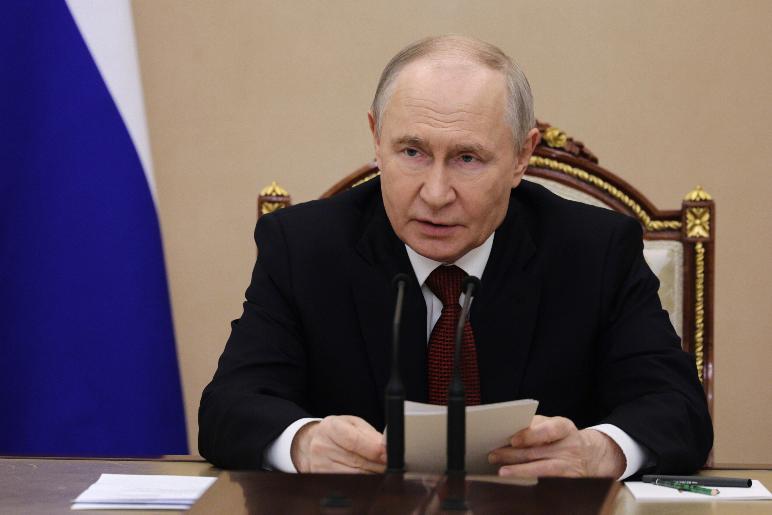 Russian President Vladimir Putin chairs a meeting on domestic fuel supplies at the Kremlin in Moscow, Sunday, June 28, 2026. (Gavriil Grigorov/Sputnik, Kremlin Pool Photo via AP)