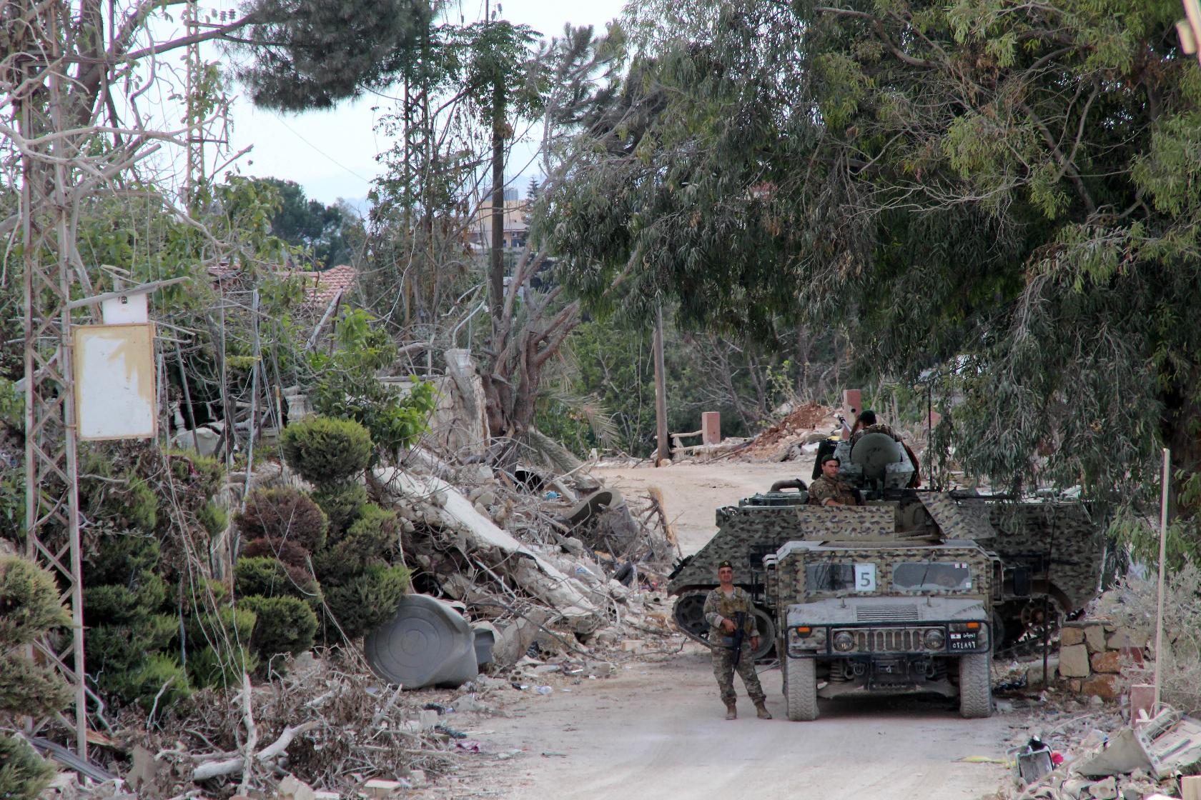 Lebanese soldiers deploy in the village of Zawtar al-Gharbiyeh, southern Lebanon, Sunday, July 26, 2026. (AP Photo/Ahmad Mantash)