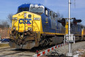FILE - In this Feb. 12, 2018, file photo a CSX freight train passes through Homestead, Pa. CSX delivered a 32% jump in third-quarter profit as the volume of goods it hauled increased even beyond last fall’s strong level. The Jacksonville, Florida-based railroad said Wednesday, Oct. 20, 2021 that it made $968 million, or 43 cents per share, in the quarter. That’s up from $736 million, or 32 cents per share, a year ago.(AP Photo/Gene J. Puskar, File)
