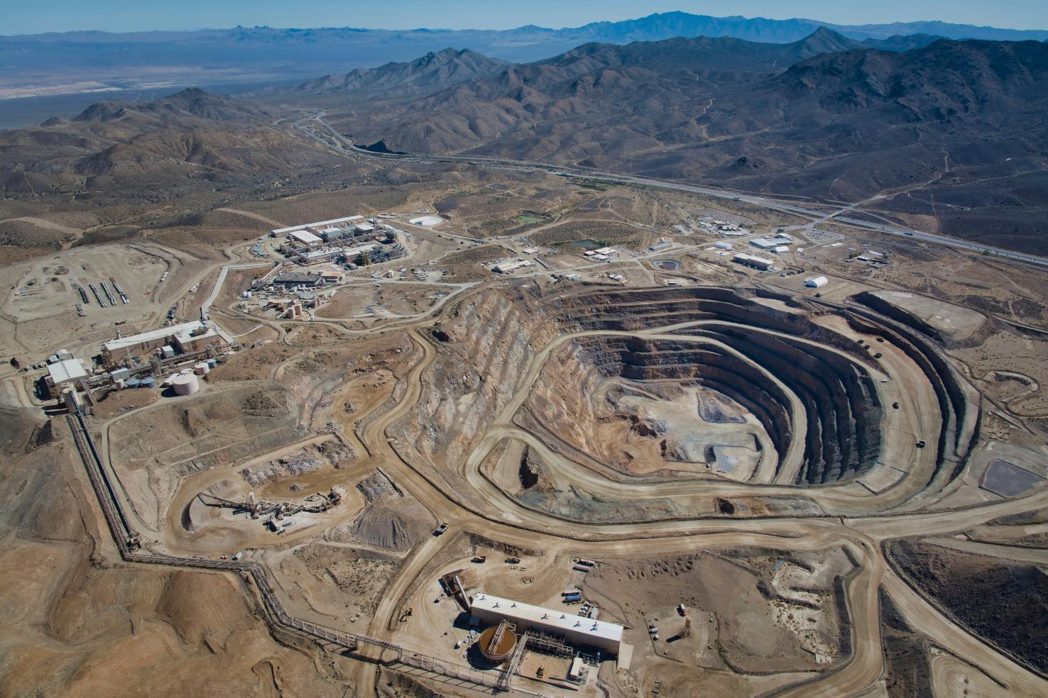 FILE - This 2024 photo provided by MP Materials shows an aerial view of the company's mine in Mountain Pass, Calif. (MP Materials via AP, File)