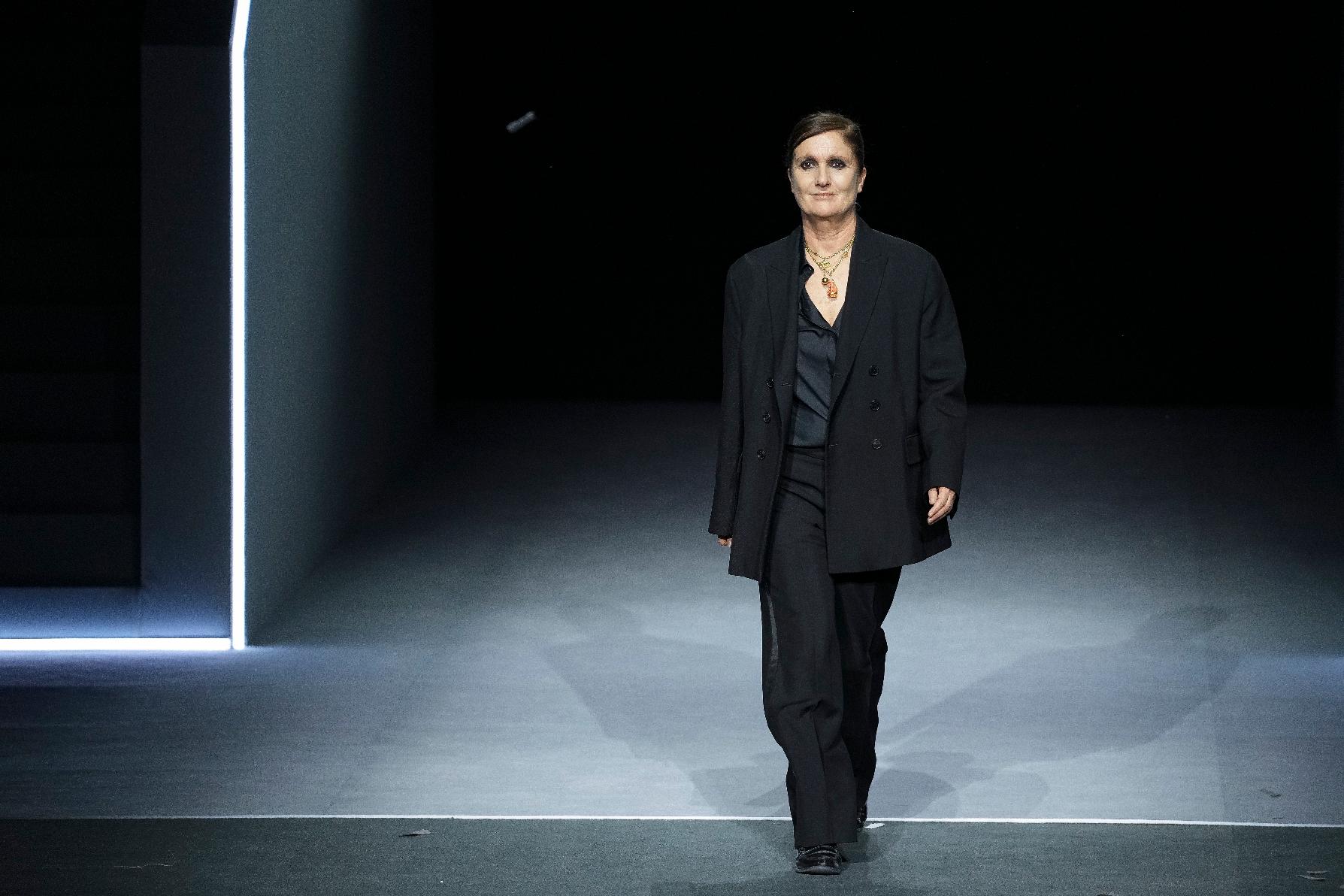 FILE - Italian fashion designer Maria Grazia Chiuri is photographed at the Dior Fall/Winter 2025-2026 Womenswear collection presented, March 4, 2025. in Paris. (Photo by Scott A Garfitt/Invision/AP, file)